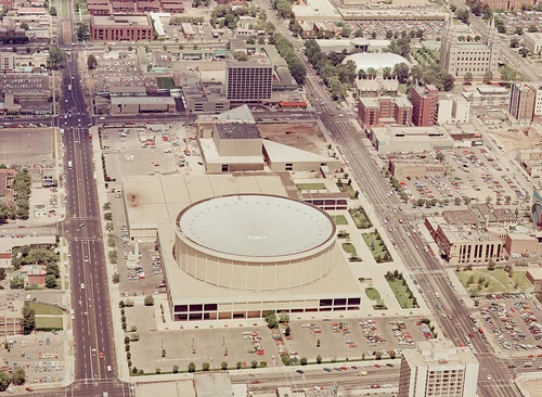 Salt Palace, aerial view - Salt Lake City, Utah - Summer 1978