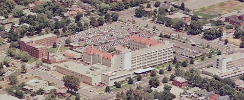 Holy Cross Hospital, aerial view - Salt Lake City, Utah - Summer 1978