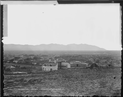 Jordan Valley and Oquirrh Mountains. Great Salt Lake City. Salt Lake County, Utah. - NARA - 516650